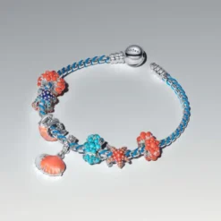 Pandora Moments Blue Cord Snake Chain rannekoru, hopea, 593816C01