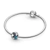 Pandora Moments Blue Globe lukkopala, hopea, 799429C01