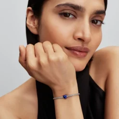 Pandora Moments Blue Heart Mini hela, hopea, 794785C02