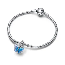 Pandora Moments Blue Murano Glass Butterfly hela, hopea, 792698C01