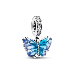 Pandora Moments Blue Murano Glass Butterfly hela, hopea, 792698C01