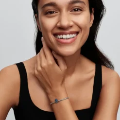 Pandora Moments Blue Octopus hela, hopeaa, 794706C01