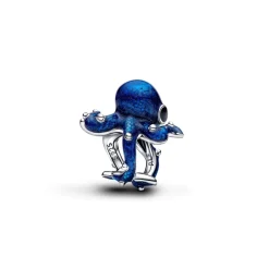 Pandora Moments Blue Octopus hela, hopeaa, 794706C01