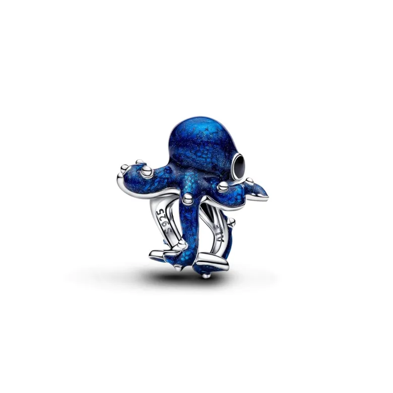 Pandora Moments Blue Octopus hela, hopeaa, 794706C01