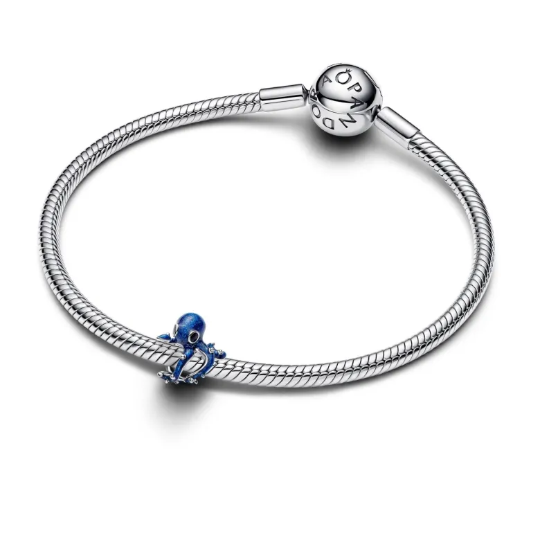 Pandora Moments Blue Octopus hela, hopeaa, 794706C01