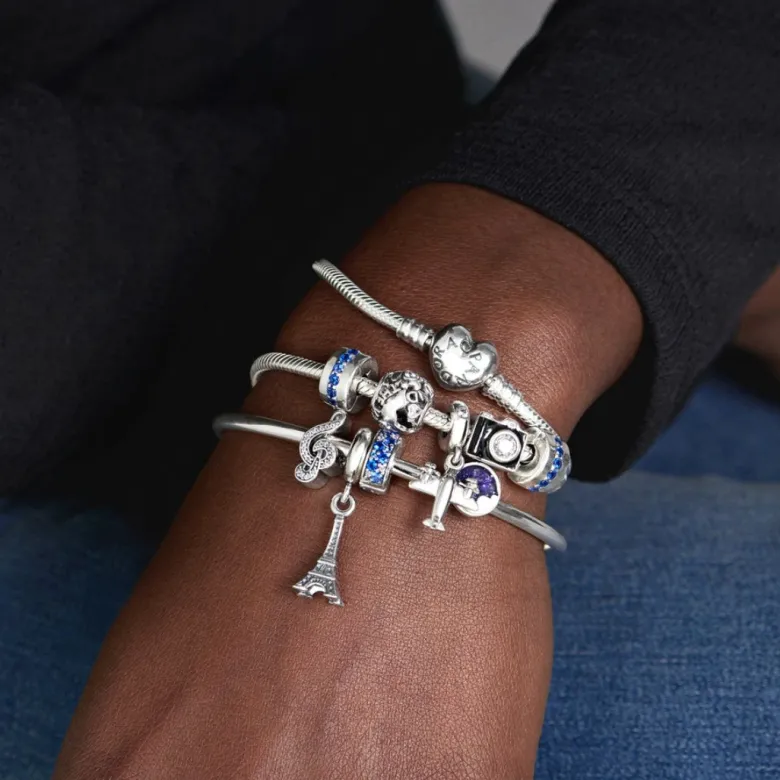Pandora Moments Blue Pavé lukkopala, hopea, 791817NSBMX