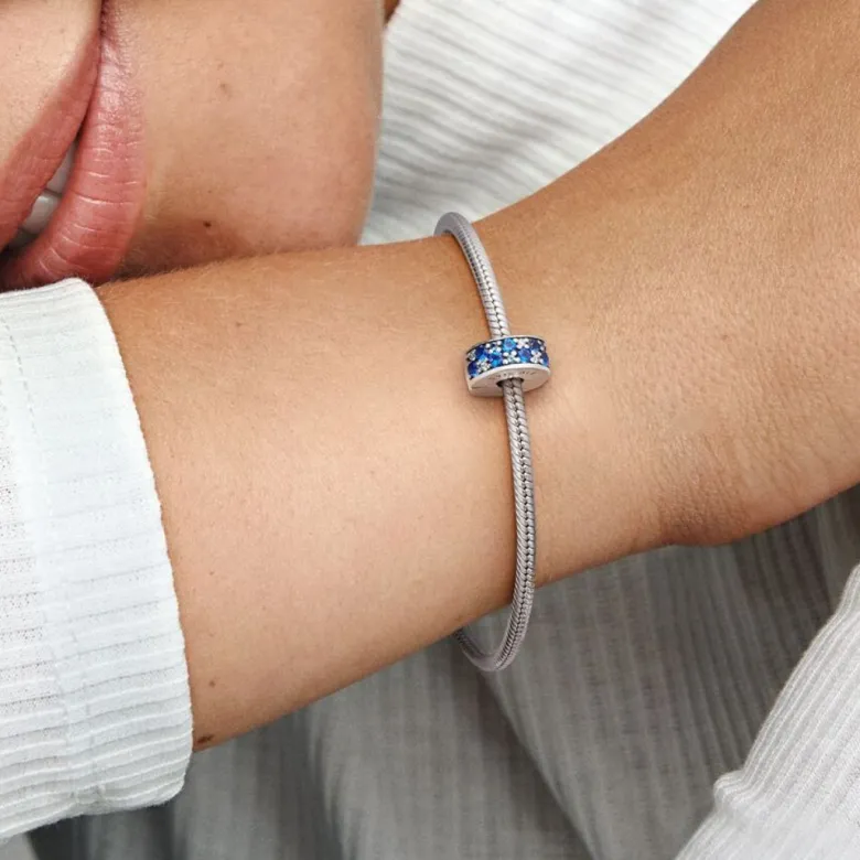 Pandora Moments Blue Pavé lukkopala, hopea, 791817NSBMX