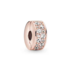 Pandora Moments Clear Pavé lukkopala, ruusukullattu, 781817CZ