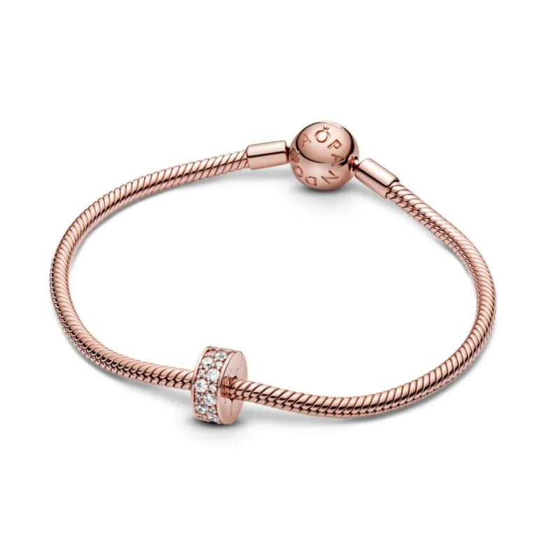Pandora Moments Clear Pavé lukkopala, ruusukullattu, 781817CZ