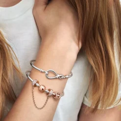 Pandora Moments Clear Pavé Safety Chain hela, ruusukullattu, 786322CZ-05