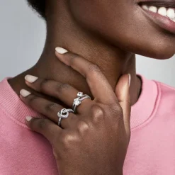 Pandora Moments Clear Sparkling Crown Solitaire sormus, hopea, 198289CZ