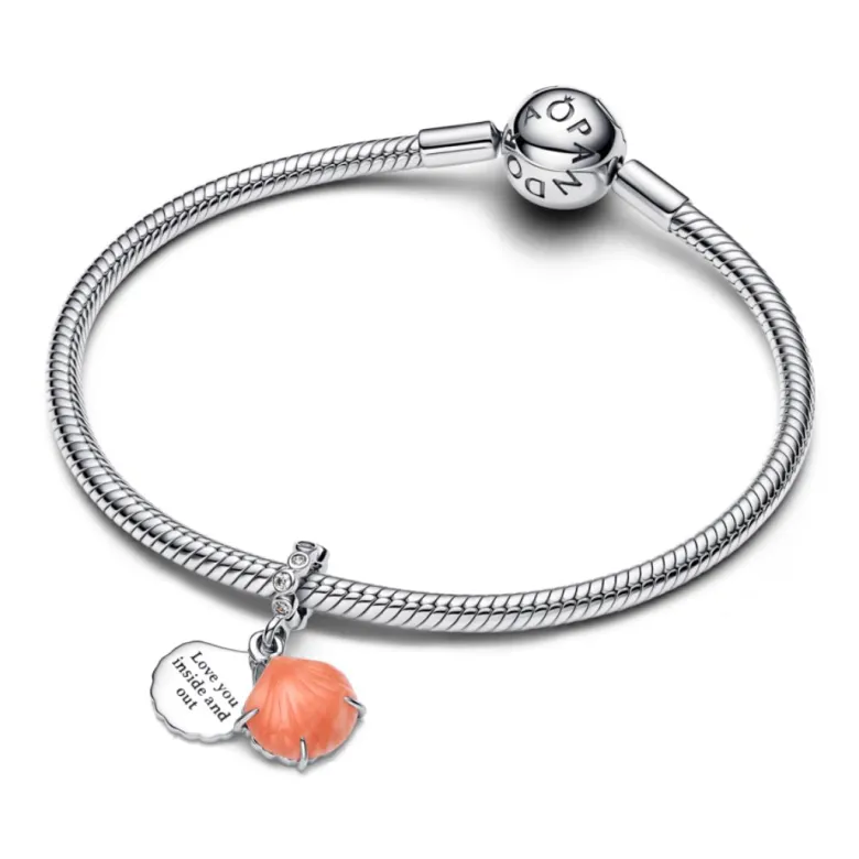 Pandora Moments Coral-coloured Shell Double hela, hopea, 793821C01