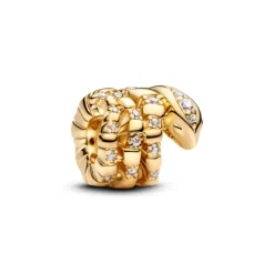 Pandora Moments Curled Snake hela, keltakullattu, 763618C01