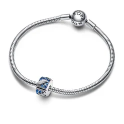 Pandora Moments Curved Feather & Pave lukkopala, hopea, 792552C01
