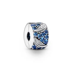 Pandora Moments Curved Feather & Pave lukkopala, hopea, 792552C01