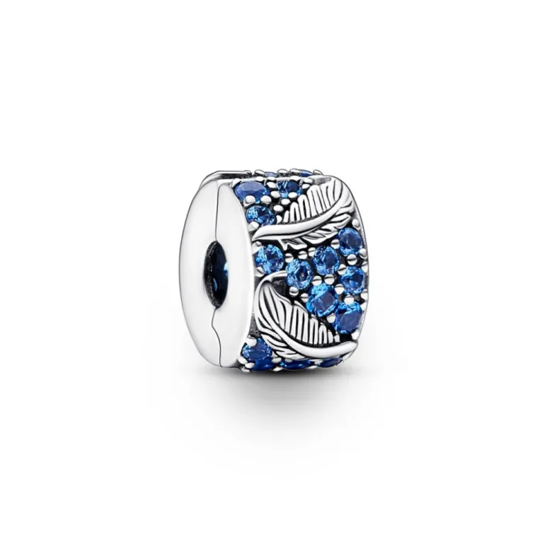 Pandora Moments Curved Feather & Pave lukkopala, hopea, 792552C01