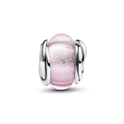 Pandora Moments Encircled Pink Murano Glass hela, hopea, 793241C00