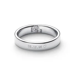Pandora Moments Engravable Classic Band sormus, hopea, 194776C01