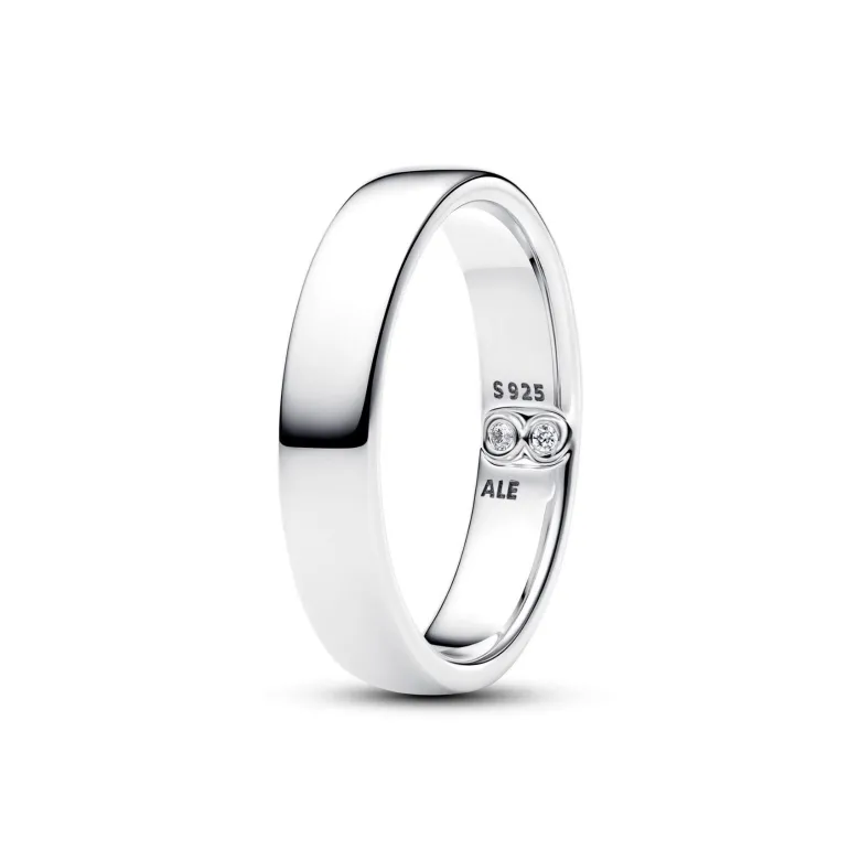 Pandora Moments Engravable Classic Band sormus, hopea, 194776C01