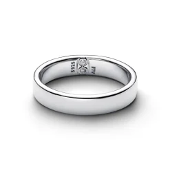 Pandora Moments Engravable Classic Band sormus, hopea, 194776C01