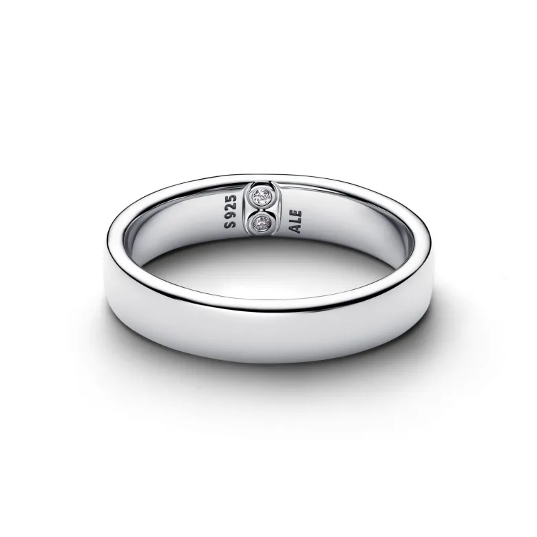 Pandora Moments Engravable Classic Band sormus, hopea, 194776C01