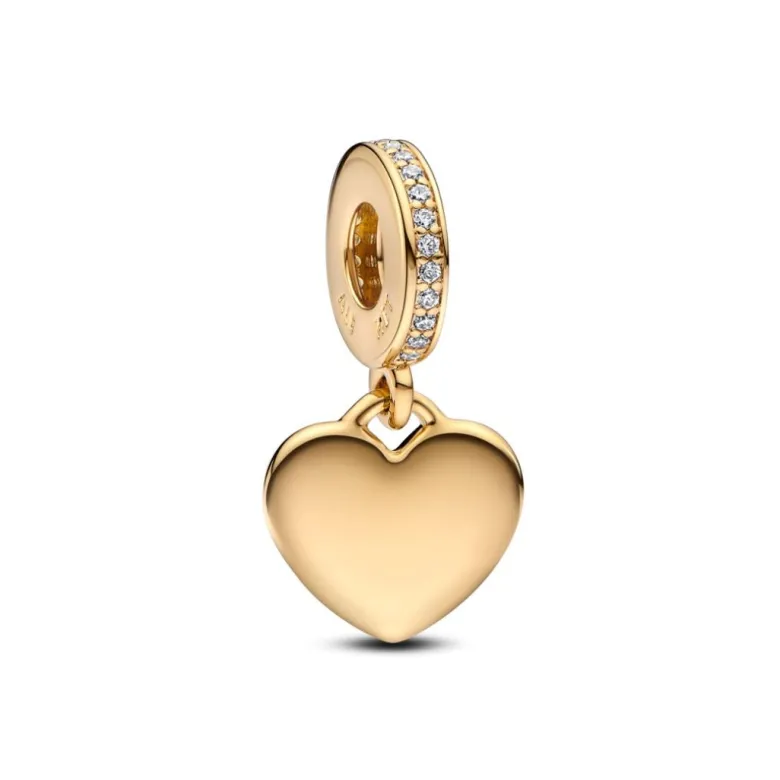 Pandora Moments Engravable Heart Tag hela, keltakullattu, 768761C01