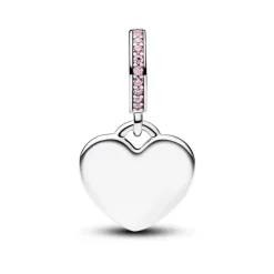 Pandora Moments Engravable Heart Pink Stone hela, hopea, 793926C02