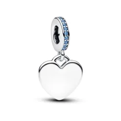 Pandora Moments Engravable Heart Blue Stone hela, hopea, 793926C03