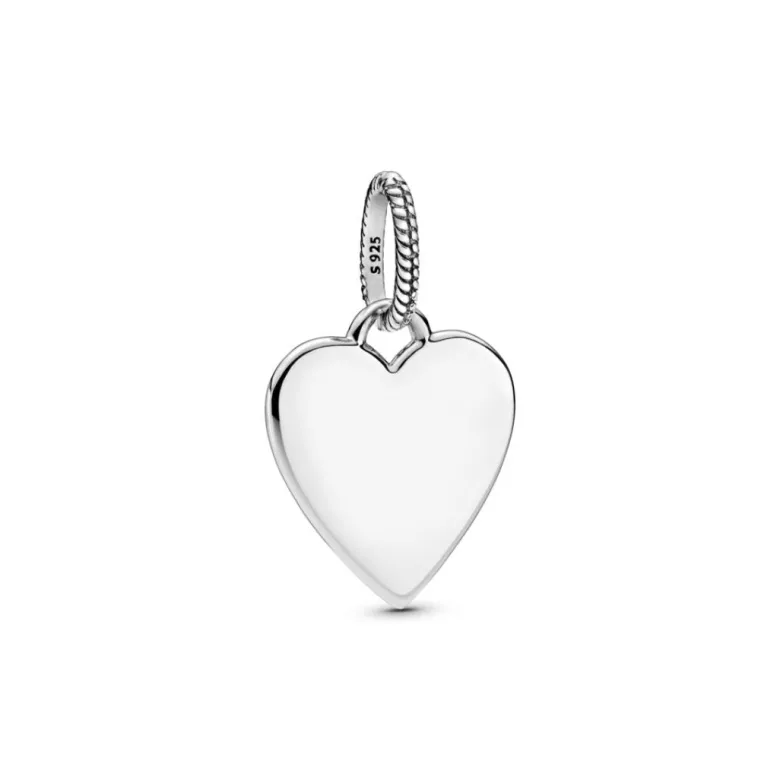 Pandora Moments Engravable Heart Tag riipus, hopea, 398914C00
