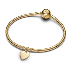 Pandora Moments Engravable Heart Tag riipus, keltakullattu, 368914C00
