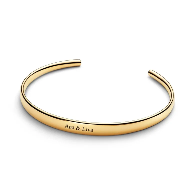 Pandora Moments Engravable Open Bangle rannekoru, keltakullattu, 564754C01