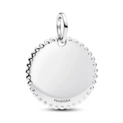 Pandora Moments Engravable Round Tag riipus, hopea, 394007C01
