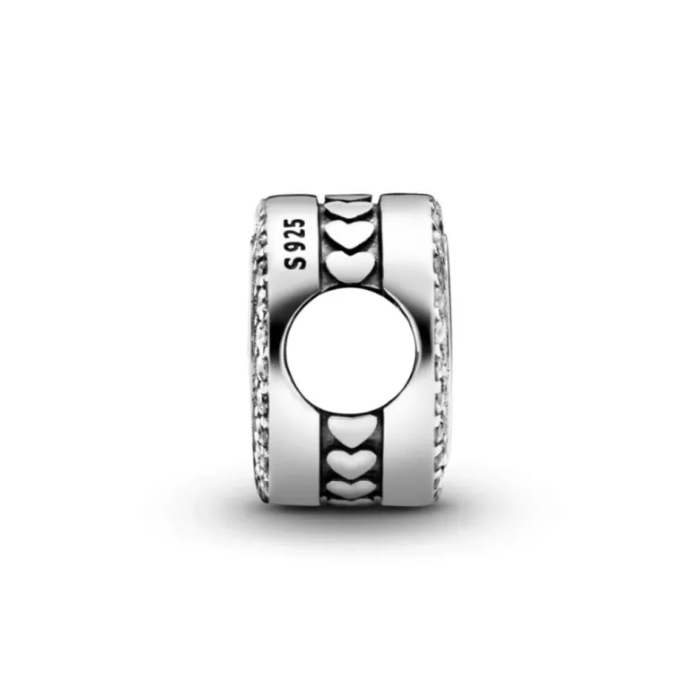 Pandora Moments Engravable Sparkling Button hela, hopea, 798747C01