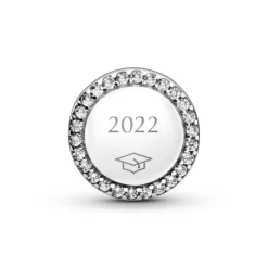 Pandora Moments Engravable Sparkling Button hela, hopea, 798747C01