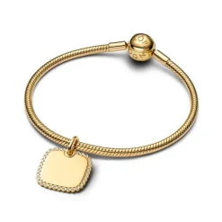 Pandora Moments Engravable Square Tag riipus, keltakullattu, 364009C01