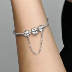 Pandora Moments Family Forever Safety Chain hela, hopea, 791788-05