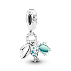 Pandora Moments Fish, Sea Turtle & Conch Triple hela, hopea, 791697C01