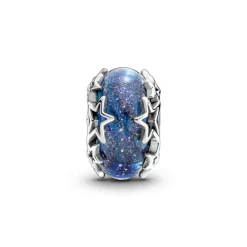 Pandora Moments Galaxy Blue & Star Murano hela, hopea, 790015C00