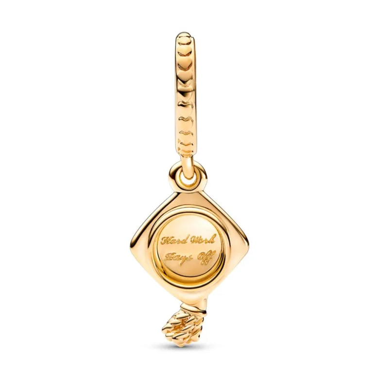 Pandora Moments Graduation Cap Dangle hela, keltakullattu, 761892C00
