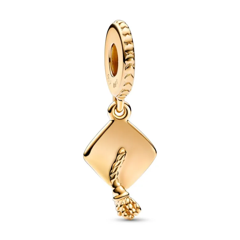 Pandora Moments Graduation Cap Dangle hela, keltakullattu, 761892C00