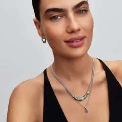 Pandora Moments Green Murano Glass Mini hela, hopea, 794773C02
