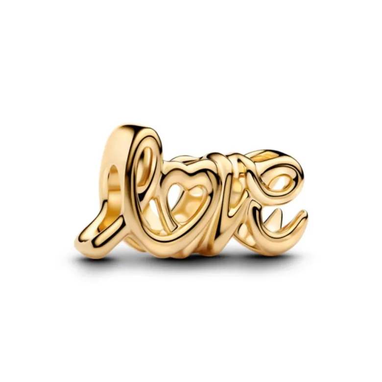 Pandora Moments Handwritten Love hela, keltakullattu, 763055C00