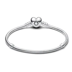Pandora Moments Heart Clasp Snake Chain rannekoru, hopea, 594594C00