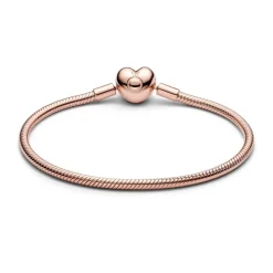Pandora Moments Heart Clasp Snake Chain rannekoru, ruusukullattu, 583050C00