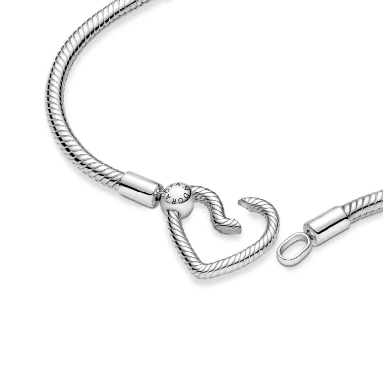 Pandora Moments Heart Closure Snake Chain rannekoru, hopea, 599539C00