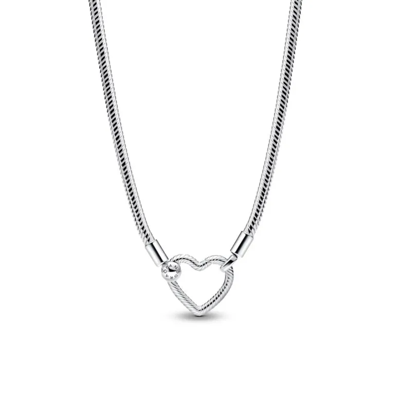 Pandora Moments Heart Closure Snake Chain kaulakoru, hopea, 393377C00-45