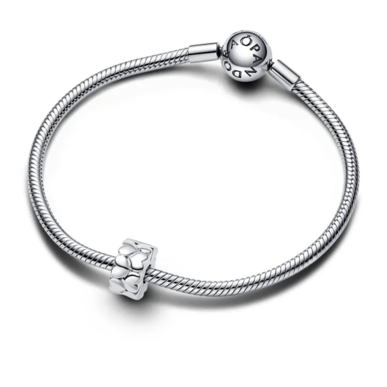 Pandora Moments Heart Pattern lukkopala, hopea, 792828C00
