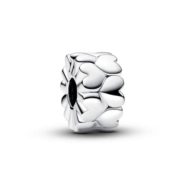 Pandora Moments Heart Pattern lukkopala, hopea, 792828C00