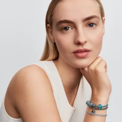 Pandora Moments Ice Blue Stone Spacer, hopeaa, 791359C01