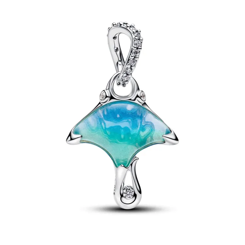 Pandora Moments Manta Ray hela, hopeaa, 794685C01